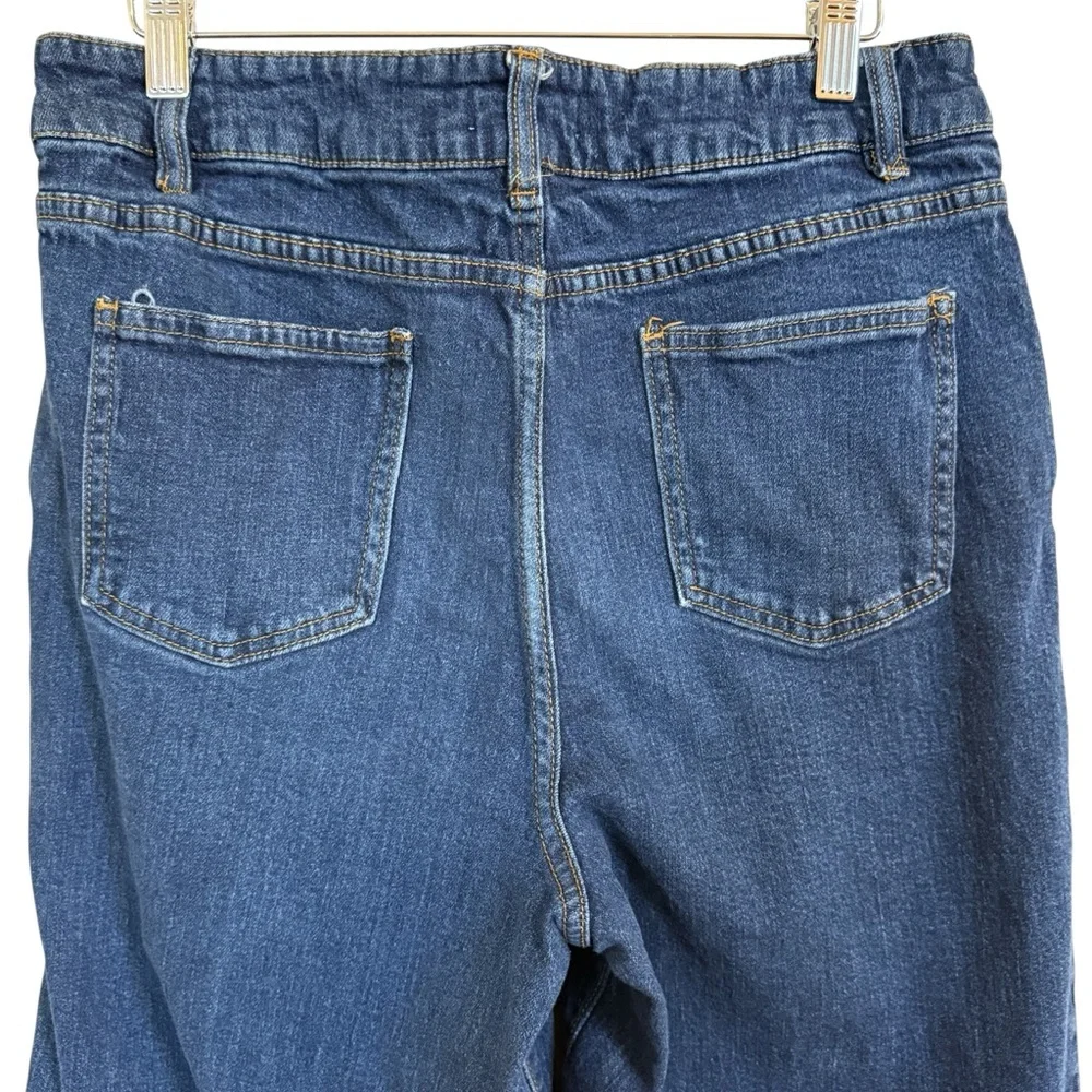 OAT New York Cropped Wide Leg Jeans – High Rise – Med Wash Women’s Size 12/31 - Picture 5 of 13